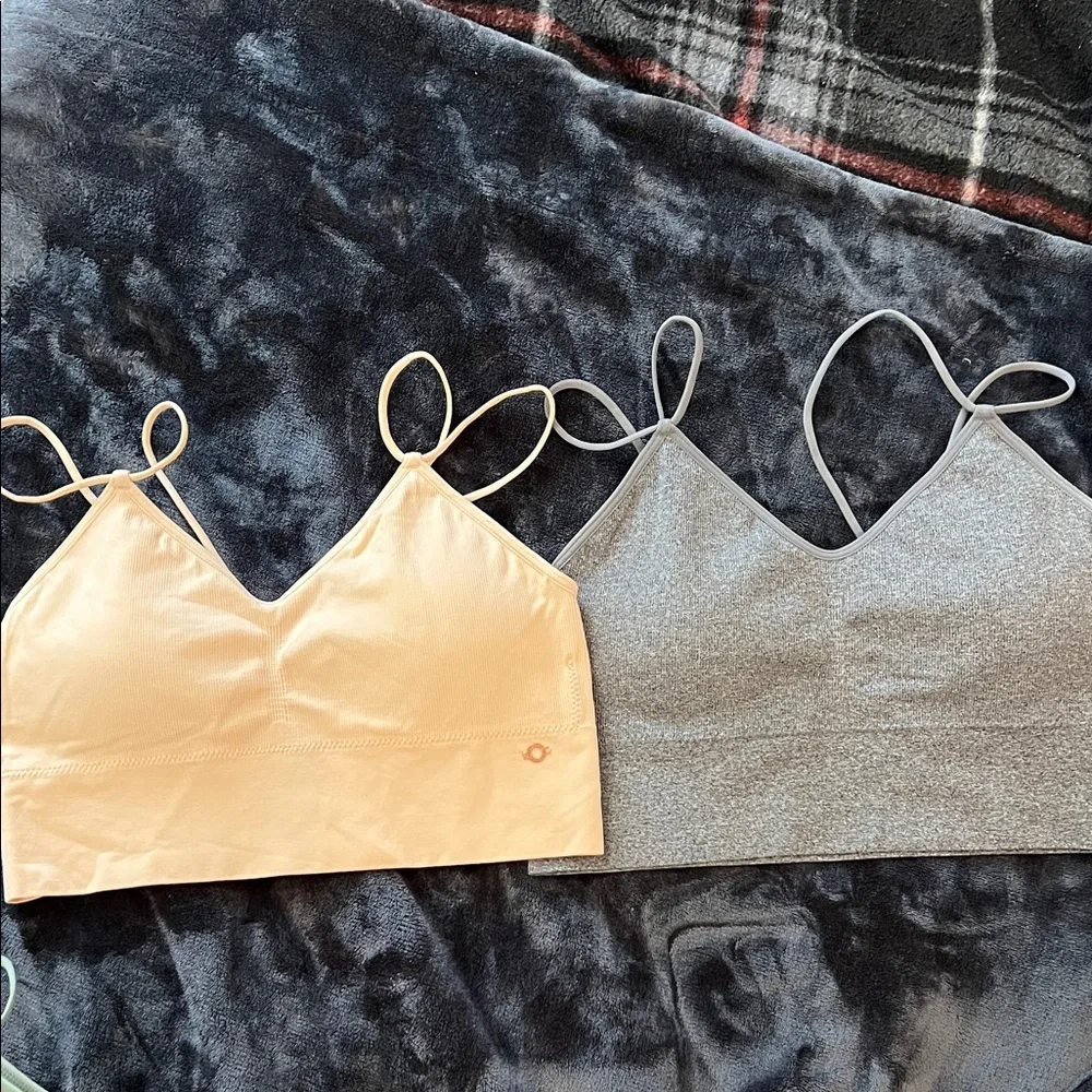 Danskin Peach and Gray Bralette Set of 2 Sz XL - Picture 1 of 7